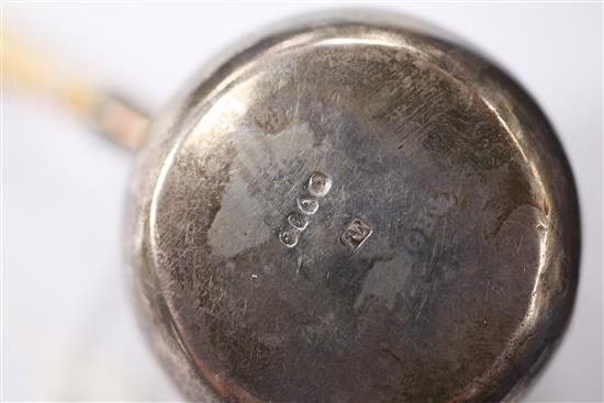 A Victorian miniature silver brandy pan, height 2in.